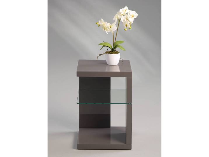 Beistelltisch Lyman 40 x 60 x 40cm Grau/Hochglanz Grau