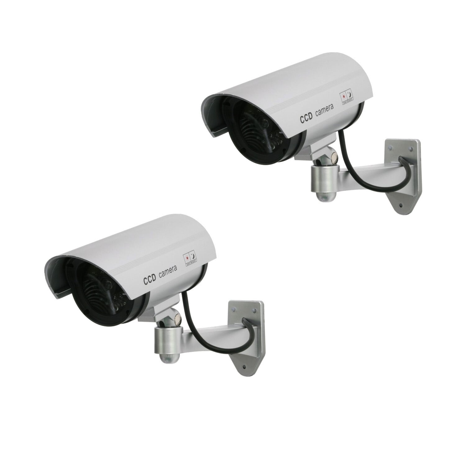 Maclean Set van 2 Nepcamera's met knipperende LED, model IR1100 S, Zilver