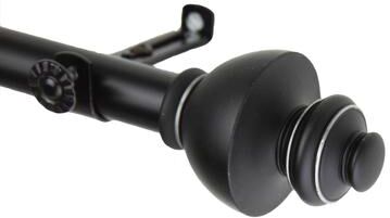 InStyleDesign Monarch Adjustable Black Curtain Rod Set