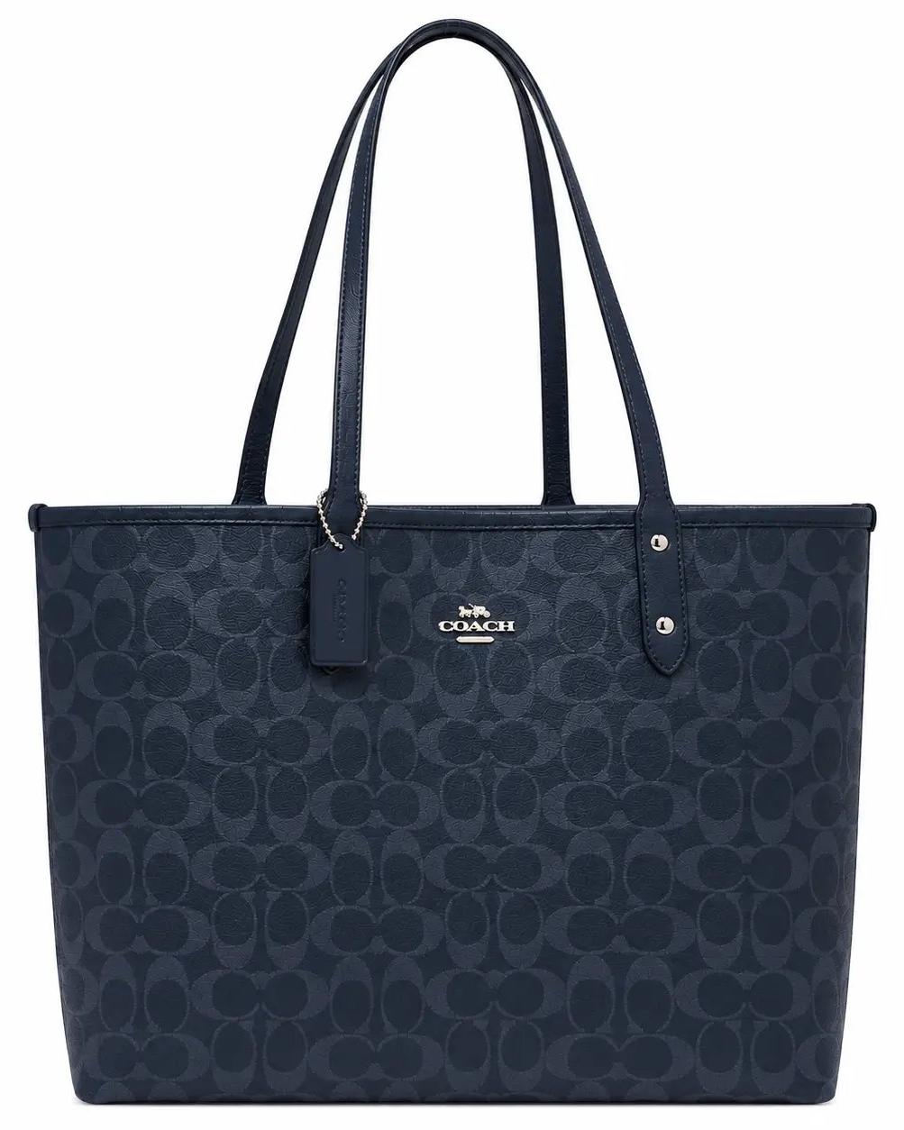 Damenhandtasche Coach Reversible City Tote, Nachtblau