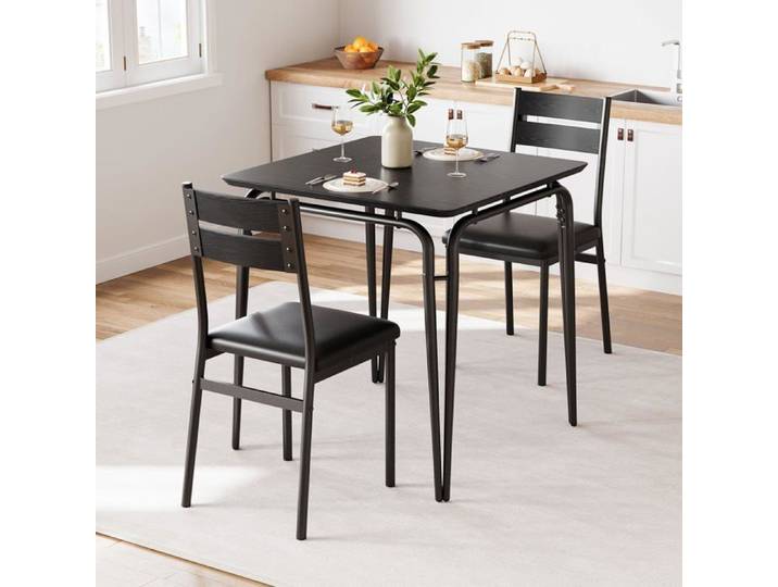 Ensemble dinette carrée pour 2 personnes table + 2 chaises adapté petit appartement