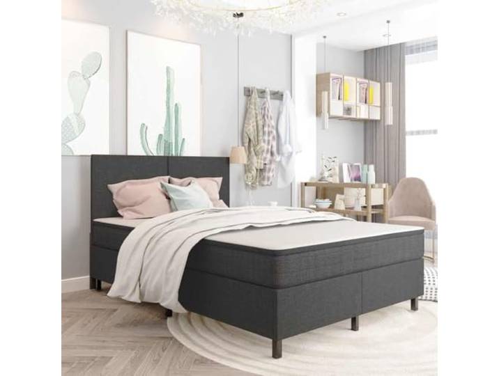 RJPLMFV Lattenrost, Stoff, Grau, 140 x 200 cm MDF und Metall, robust, einfach zu montieren, Lamellen im Lieferumfang enthalten