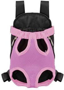 Multisell Products Hub Double Shoulder Breathable Portable Travel Pet Backpack Carrier For Small Dogs & Cats pink s