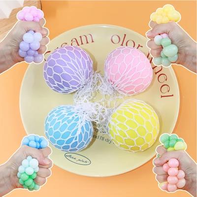 DynamicDeals CalmSphere Rainbow Stress Relief Ball Sensory Squishy Fidget Toy For Kids & Adults 2pc Random Color