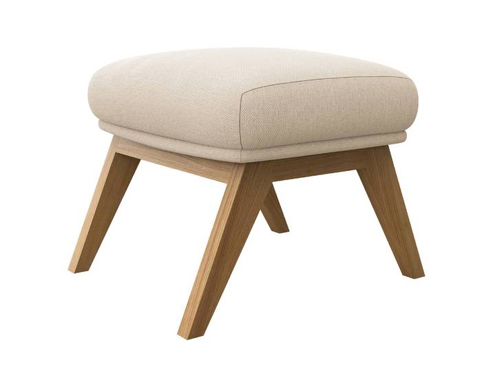 Repose-pieds AUDREY 54 x 41 x 41cm Beige/Beige Chêne foncé Tissu Saia: Beige