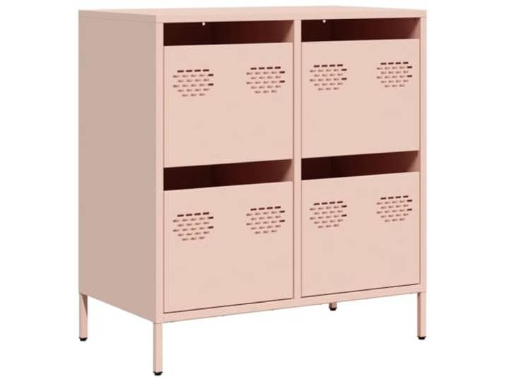 Fisinber Sideboard Rosa 68x39x73,5 cm Kommode aus Kaltgewalztem Stahl 4 geräumige Schubladen bieten Stauraum für Wohnzimmer, Schlafzimmer und Flur. Metallfüße sorgen für Stabilität.