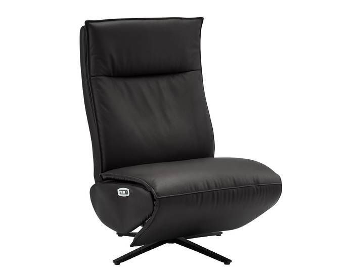 Relaxsessel Schwarz Echtleder Ladina 68 x 108 x 84cm
