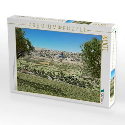 CALVENDO Puzzle Heiliges Land - Jerusalem vom Berg Gethsemane aus um 1900 | 1000 Teile Lege-Größe 64x48cm Foto-Puzzle für glückliche Stunden