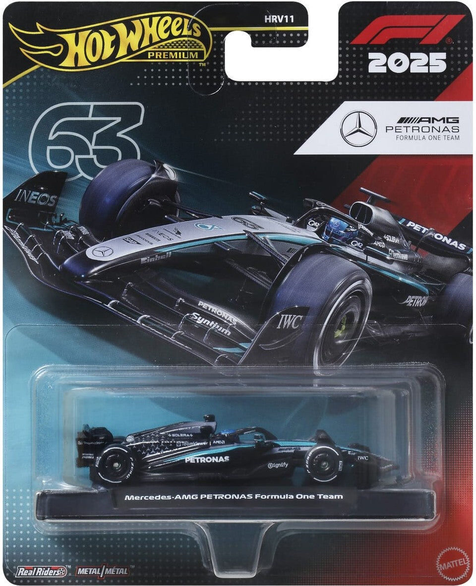 Hot Wheels Premium F1 Mercedes George Russell Limited Edition Official Car - Collectible Model Car - Mattel