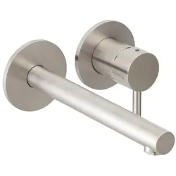 Herzbach Design iX Fertigmontageset 17.139745.1.09 Edelstahl gebürstet, Unterputz Waschtischarmatur, 210 mm