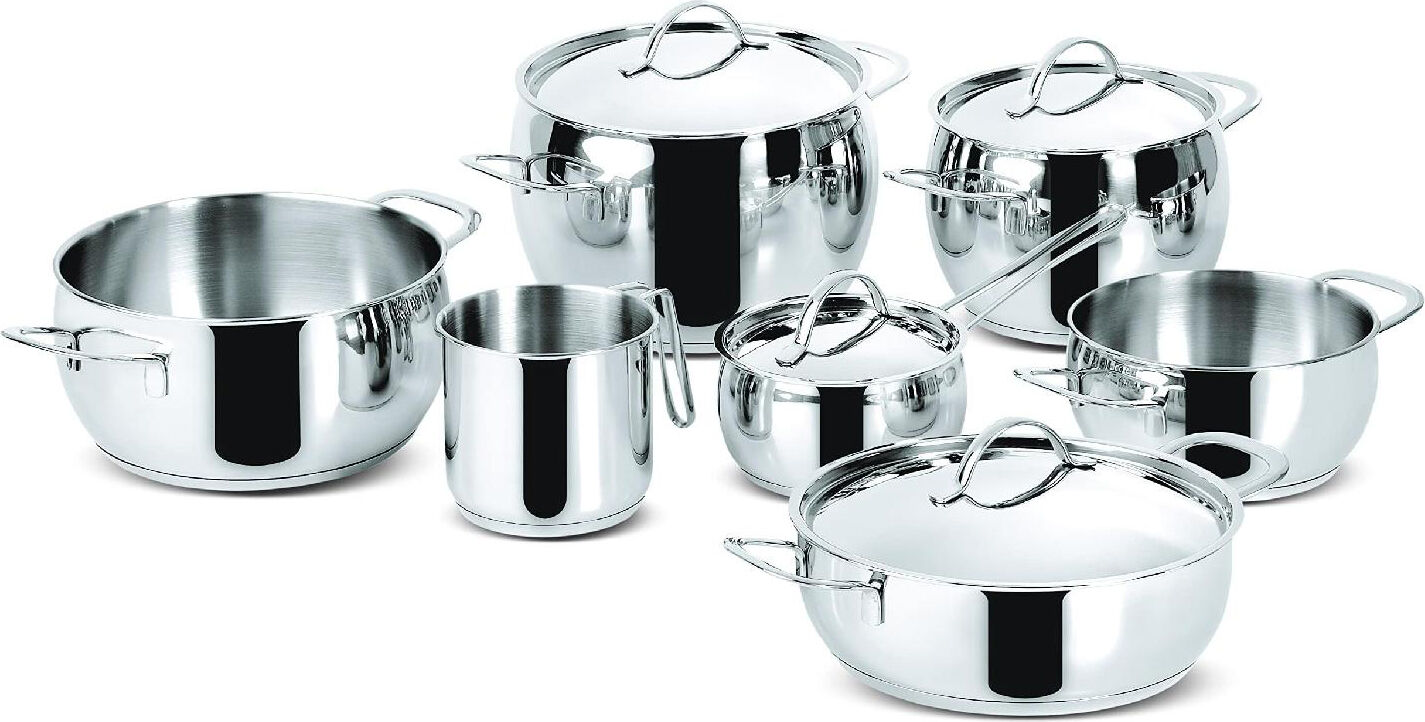 lagostina 010704600011 Batteria Pentole Induzione 11 Pezzi In Acciaio Inox - Euforia