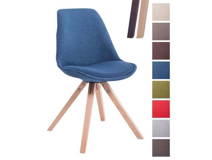 Chaise de Salle à Manger Toulouse en Tissu Bleu - CLP - Design Scandinave Moderne - Piètement en Bois carré