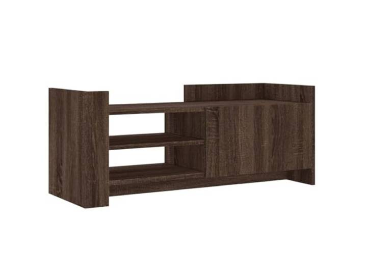 LMTYOENFG TV-Schrank Braun Eichen-Optik 100x35x40 cm Holzwerkstoff Flexibler TV-Ständer mit Fach und Tür. Ideal für Ordnung im Wohnzimmer oder Schlafzimmer dank beidseitiger Montage.