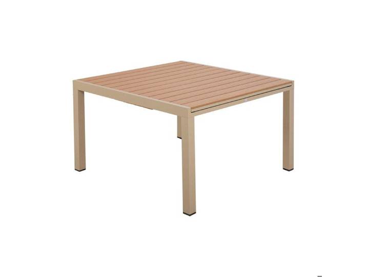 Table en alu carree extensible 120x120- 180 cm coloris Bois Creme