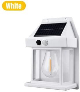 Uplift Essentials Vintage Solar Tungsten Wall Light Weatherproof Motion Sensor Safety Lamp white
