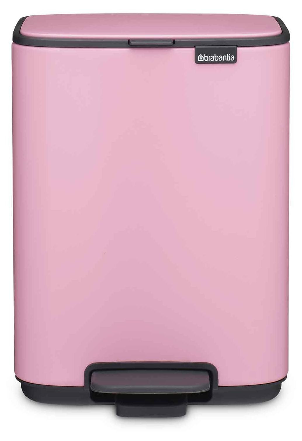Brabantia Bo Afvalbak, 4 liter, Rechthoekig, RVS, Roze, Met pedaal