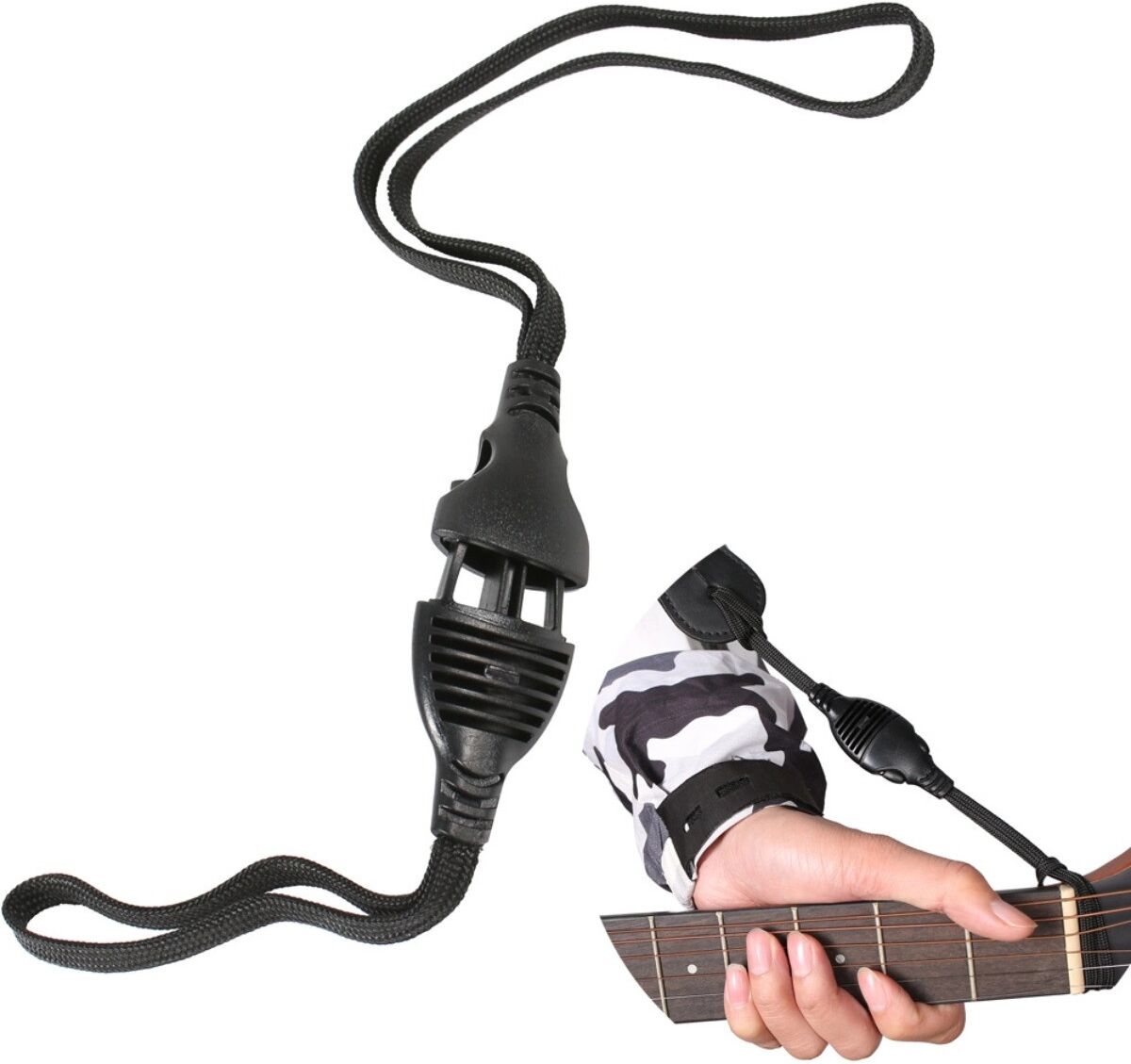 INF Verrou de sangle guitare à libération rapide - Adaptateur tête de manche en ABS noir, convertit sangles standard