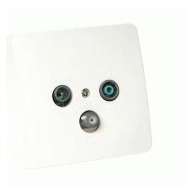 DKT Antennensteckdose, TV-, Radio- und Datenantennensteckdose TDD 4-65 Farbe: weiss (52605)
