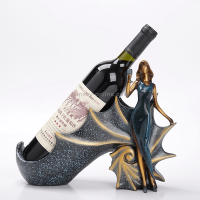 Snug & Styled Elegant Resin Wine Bottle Holder Decorative Wine Rack For Home Bar & Table Display blue