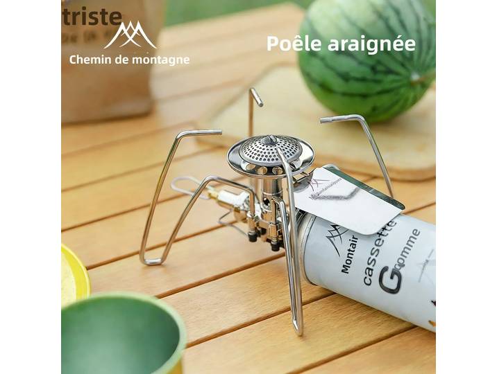 Mountainhiker – réchaud pliant portable pour l'extérieur, réchaud araignée, réchaud de camping, réchaud de pique-nique, réchaud de barbecue, réchaud domestique avec support