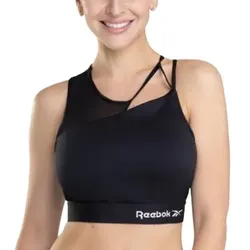 Reebok BH Alura Cut Out Crop Top Schwarz Polyester X-Small Damen