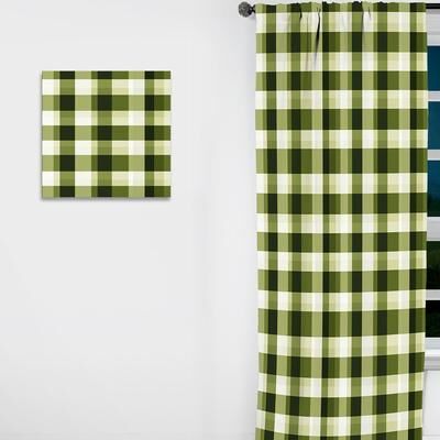 DESIGN ART "Designart ""Uk Green Plaid Elegance"" Plaid Curtain - Room Darkening Plaid Curtain - 1 Panel"