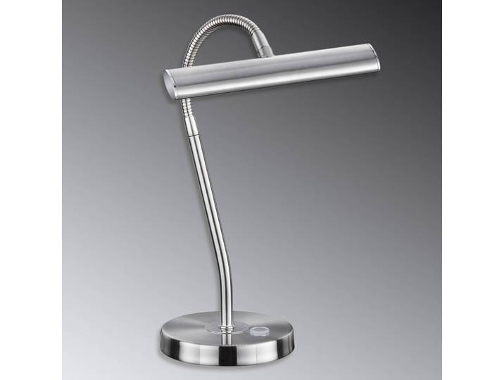 Trio Lighting LED Schreibtischlampe CURTIS, dimmbar, alu / grau / zink, für Arbeitszimmer / Büro, Metall, Modern, LED Tischlampe