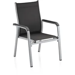 KETTLER BasicPlus Stapelsessel, silber/anthrazit, Alu/Textilene, 0301205-0000