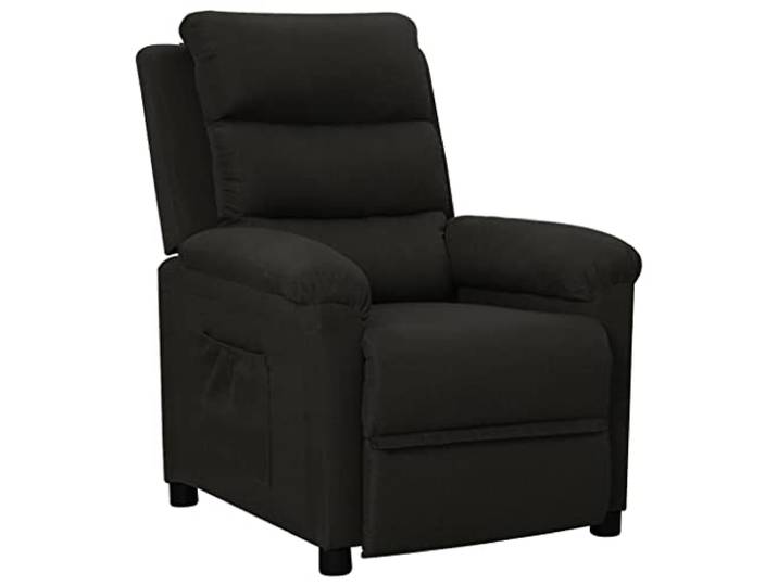 Sessel, neigbar, Schwarz, Stoff mit Fußstütze, 3 Positionen, Holz, Metall Atmungsaktiver Stoff, gepolsterte Armlehnen, verstellbare Rückenlehne, Verwendung im Wohnzimmer oder Büro