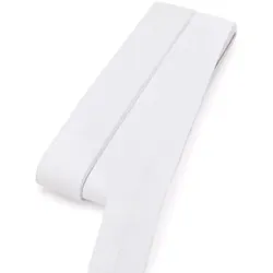 buttinette Baumwoll-Schrägband, weiß, Breite: 2 cm, Länge: 5 m