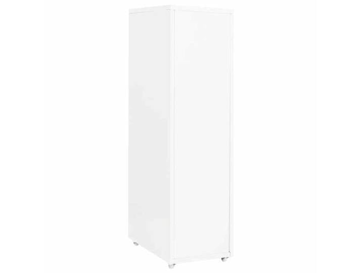 Blanc Meuble de bureau Armoire de bureau/Classeur mobile Blanc 28x41x109 cm Métal N877