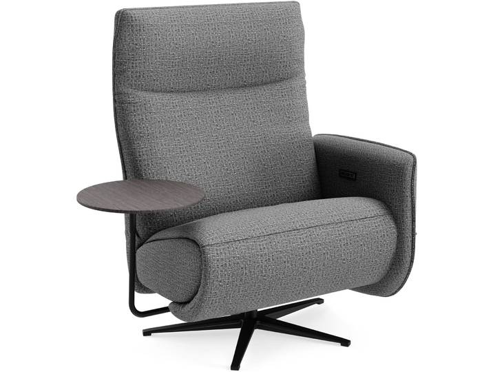Bequemer Relaxsessel Lidja Stoff grau B 122 cm T 170 cm H 112 cm - Möbel Konfigurator: Traummöbel individuell zusammenstellen - Relaxsessel