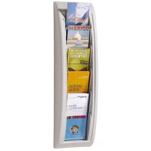 Paperflow Prospekthalter 4062.02 Quick Fit, Wandprospekthalter, Kunststoff, 5 x DIN lang, grau