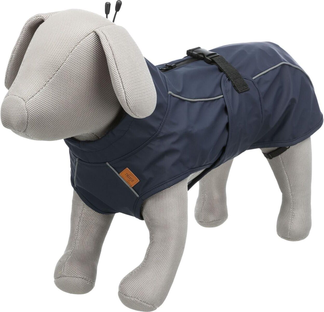 Hunderegenmantel TRIXIE "Trixie Regenmantel Be Nordic Husum", blau (dunkelblau), Rückenlängecm: 30cm, Polyester, Polyurethan (PU), Tierbekleidung, Hunderegenmantel dunkelblau Rückenlängecm: 30cm