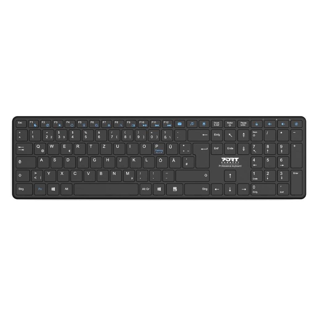 Port Designs Port Keyboard Office Pro Rechargeable Bluetooth - De (DE, Kabellos) (900903-R-DE)