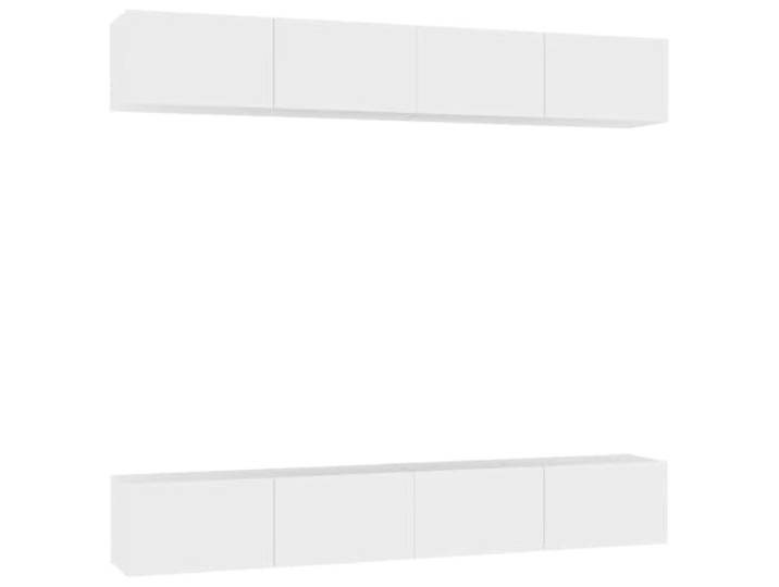hliofuir TV-Schrank 4er Set Wandmontage Hängend Weiß 100x30x30 cm Schwebende Boards schaffen im Wohnzimmer oder Schlafzimmer freien Bodenbereich und bieten geordneten Platz für Medien.