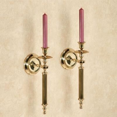 Dessau Brass Inc Vienne Brass Wall Sconce Pair Polished Brass, Pair, Polished Brass