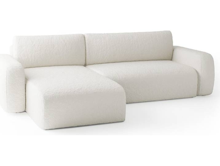 FEDVE Ecksofa Eckcouch mit Schlaffunktion Varde Universelle Bettkästen Couch Sofagarnitur Creme (Anthologie 01)