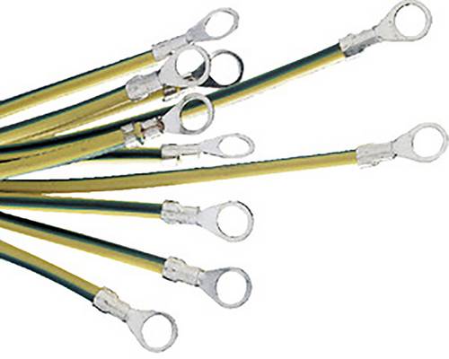 Schneider Electric NSYEL226D6 Erdungsband, Ø 6mm2, Länge 220mm, Ösenloch 6,4mm. Verpackungsgröße: 10. Kleinverteilerzubehör 10St.