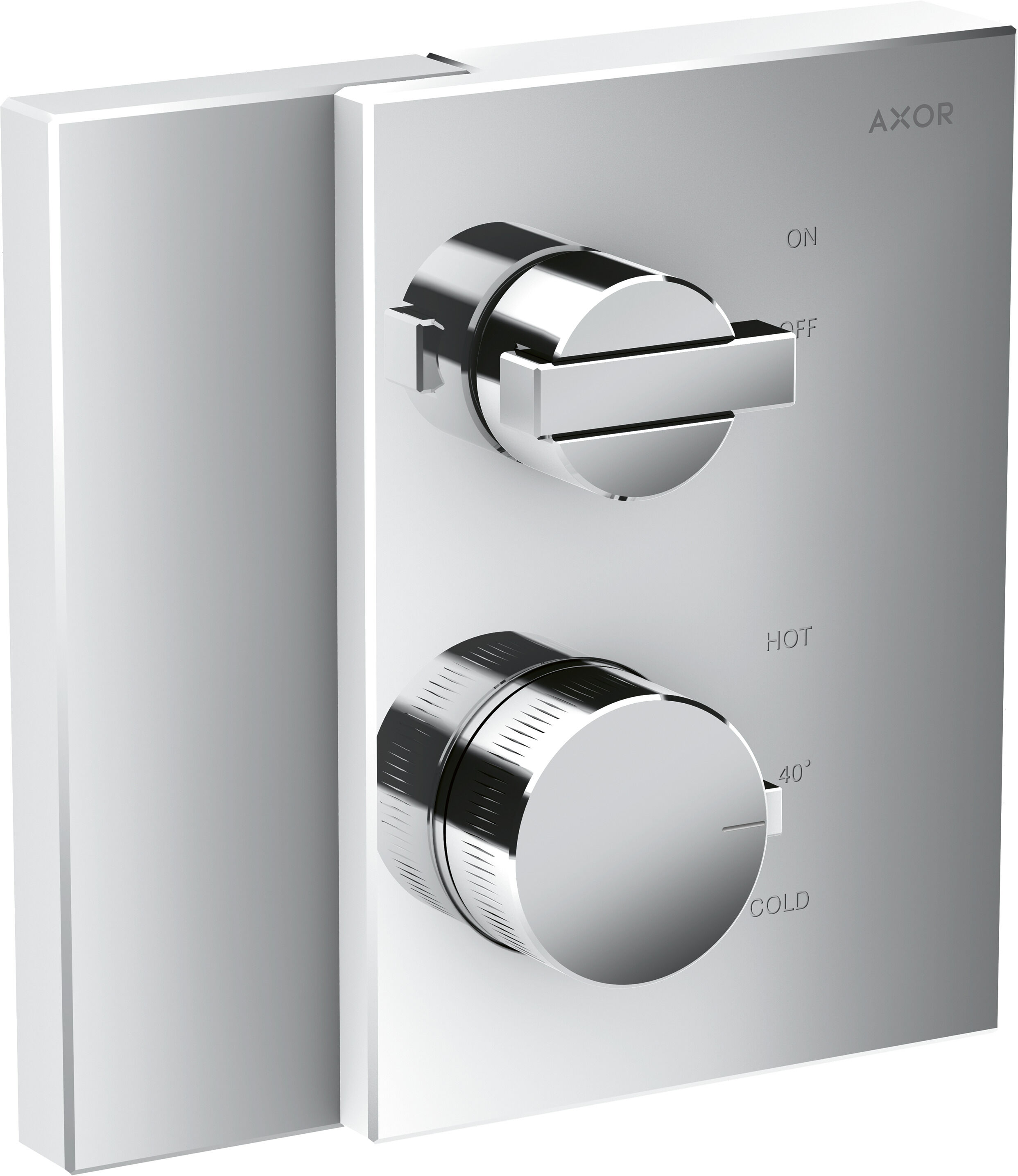 Hansgrohe Axor Edge kit de finition 46750000 thermostat encastré, avec robinet d'arrêt, chromé