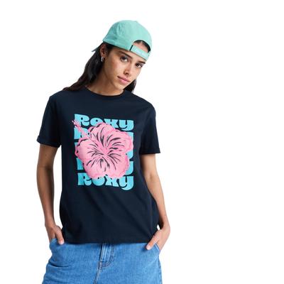 T-Shirt ROXY "Oceanregular Poster", Damen, Gr. XL, schwarz (anthrazit), Obermaterial: 100% Baumwolle., Shirts T-Shirt