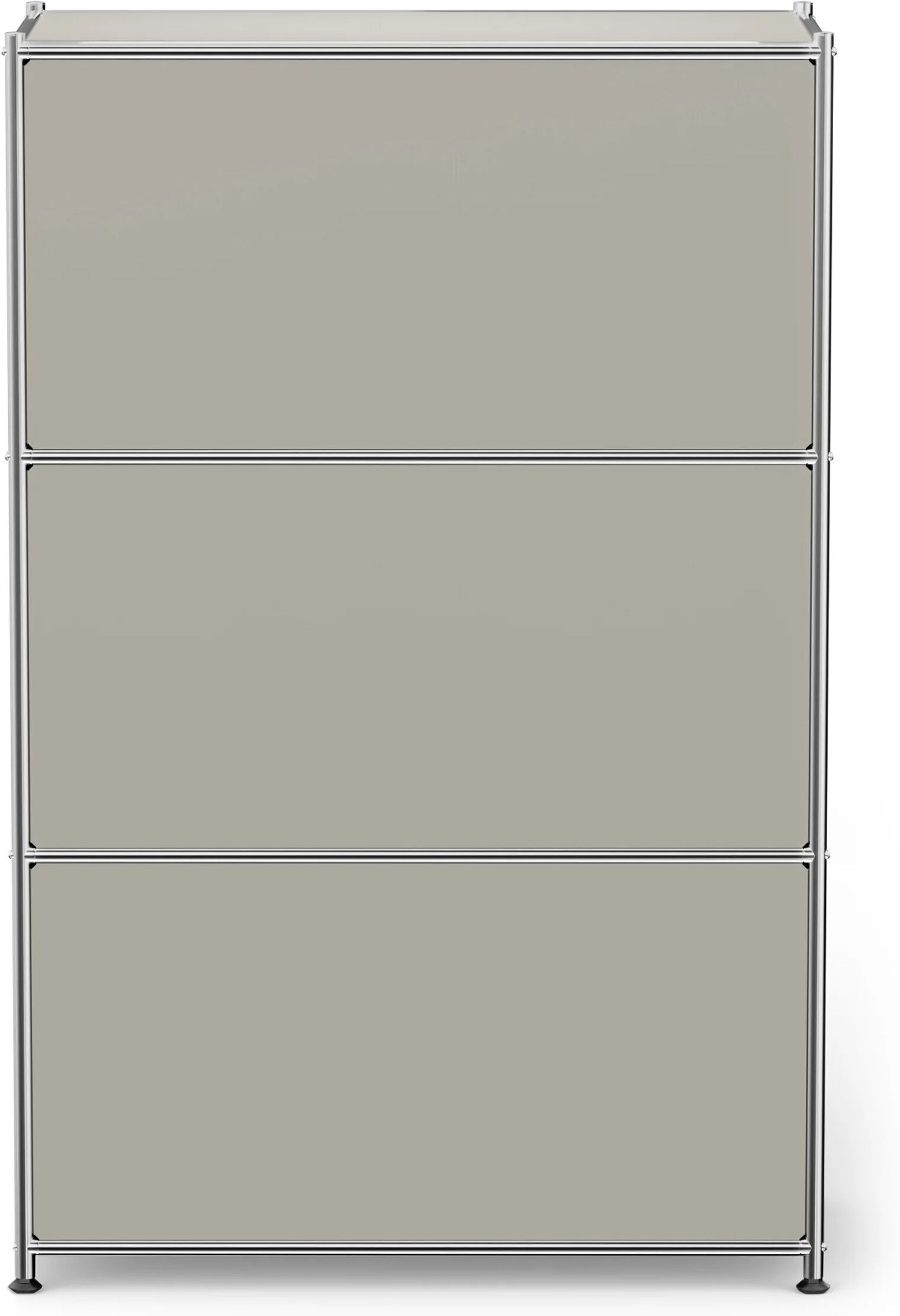 Tchibo - Kommode Metall »Cn3« mit 3 Klappenfächern - 77x40x120,5cm - hellgrau -