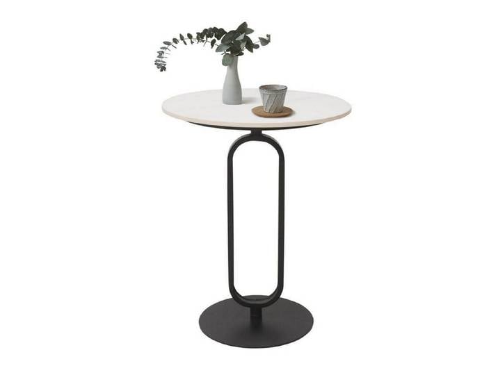LuxusKollektion Beistelltisch Beistelltisch Rund Marmor Metall Schwarz (1-St)