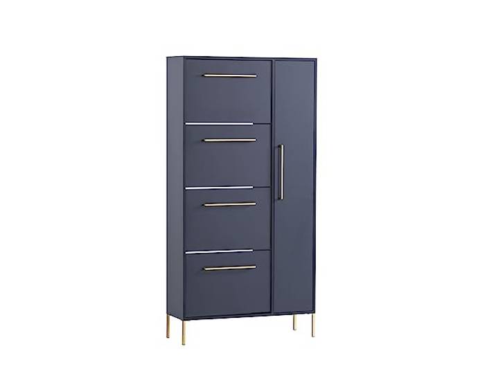 Schildmeyer Kent 701828 Meuble à Chaussures\, Bleu Nuit/doré\, 88\,4 x 30 x 174\,2 cm