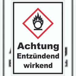 HB-Druck Aufkleber Entzündend wirkend Brandfördernd Flamme A0 (841x1189mm)