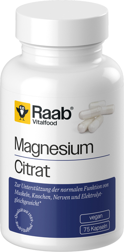 Raab Vitalfood Magnesium Citrate 840 mg 75 Veg Caps