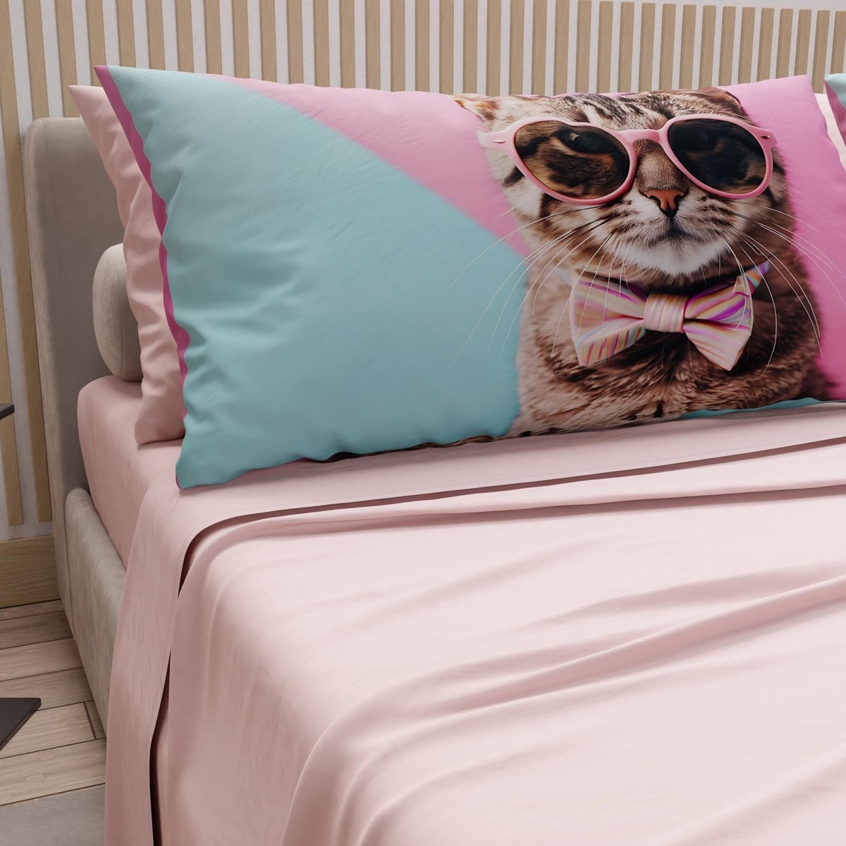 Custom bedlinnen set voor volwassenen met digitale dierenprint