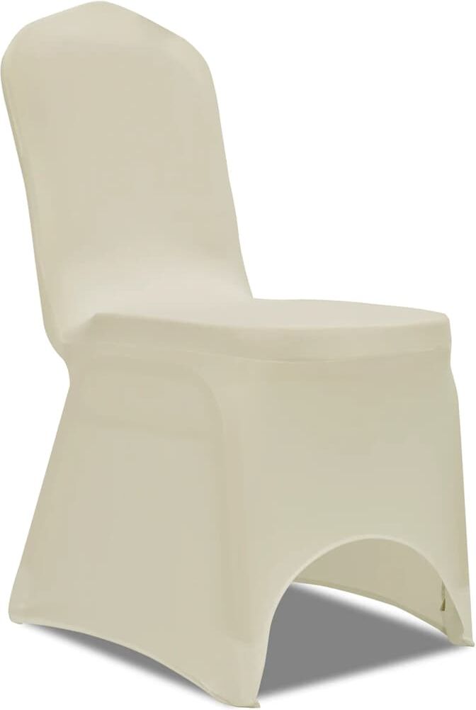 vidaXL Funda elástica para sillas, 50 piezas, Crema Crema