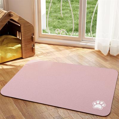 Friendly Fresh Finds Absorbent Pet Feeding Mat For Dogs And Cats Quick Dry, Easy To Clean Placemat For Messy Drinkers pink m