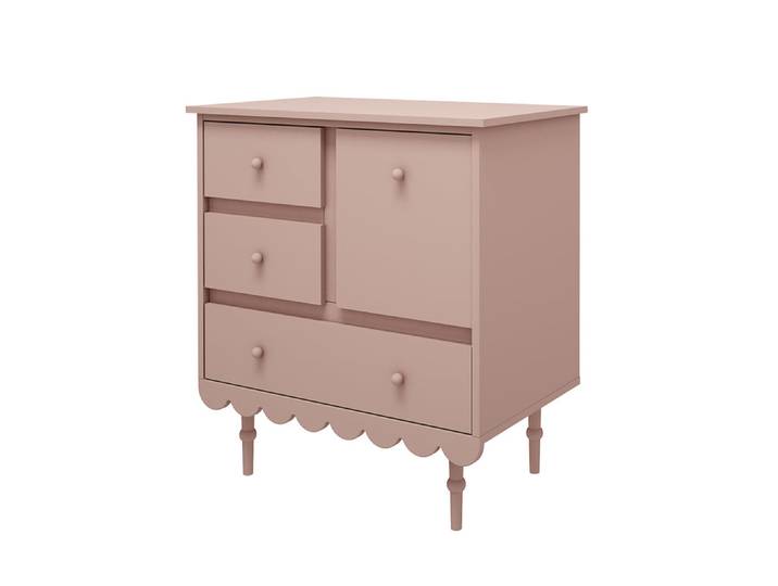 Commode 3 tiroirs 1 porte Wood Luck Babushka Rose